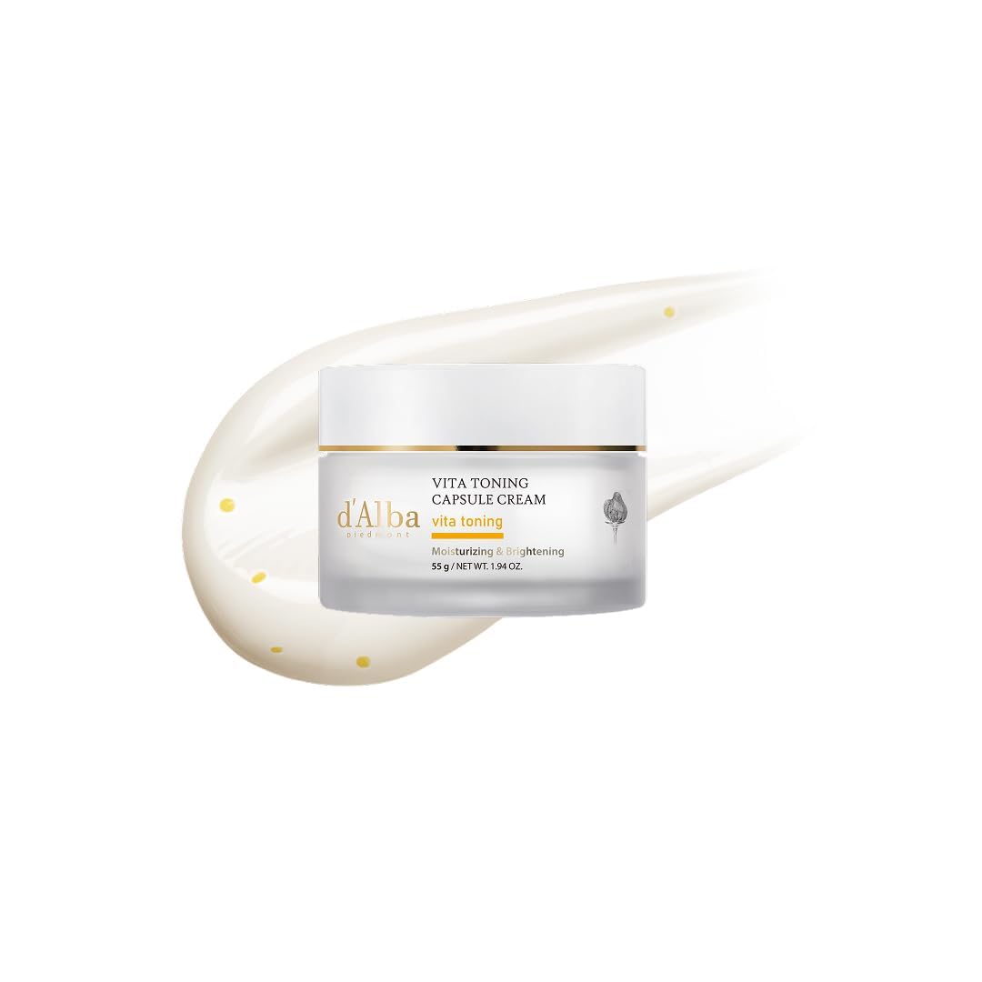 d'alba Piedmont Vita Toning capsule Cream, Deep Hydration Face Moisturizer, Glass Skin with Vita-Cera Oil Capsules, Deep Hydration Face Moisturizer (1.94 oz.)