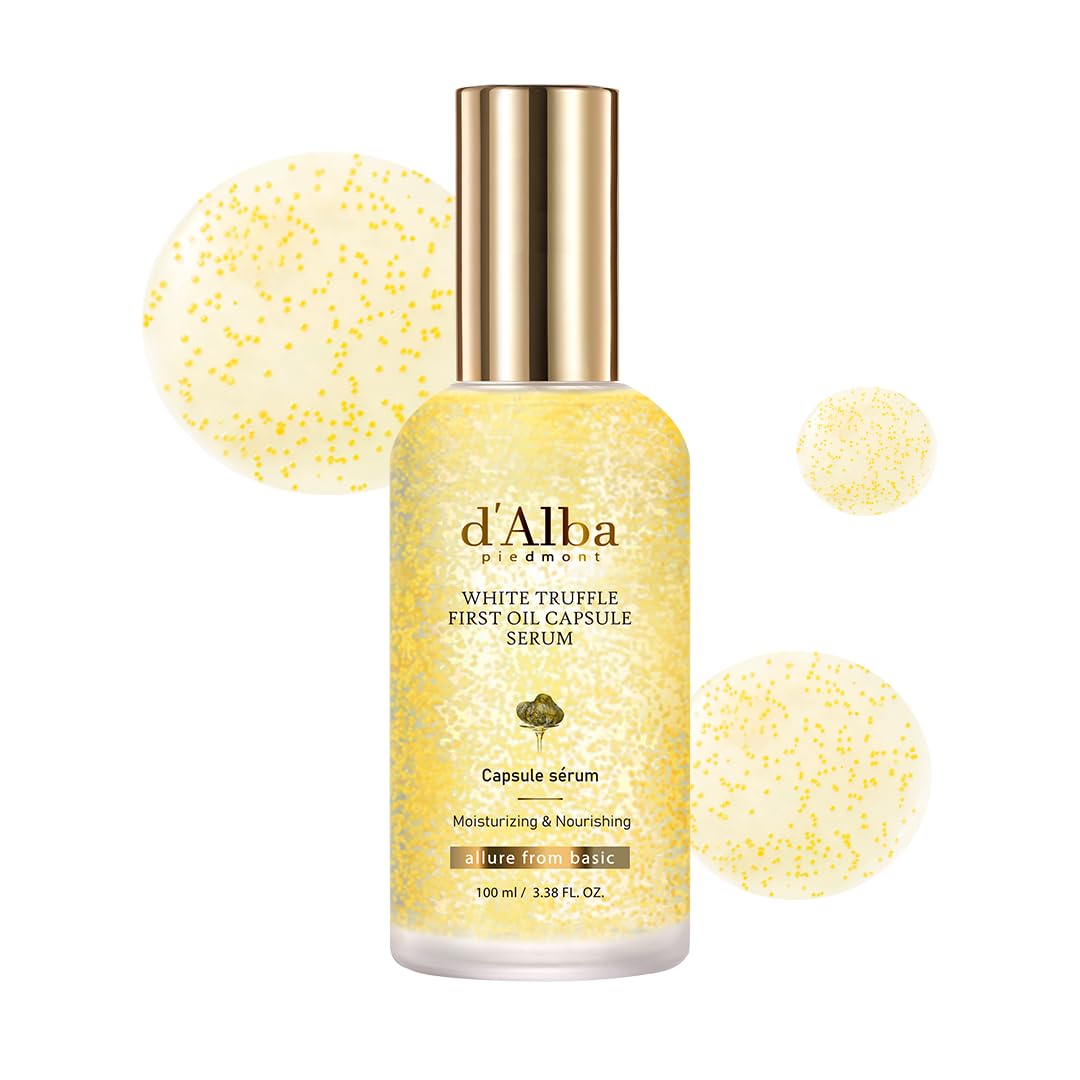 d'alba Piedmont White Truffle First Oil Capsule Serum, Big Size (3.38fl. oz.), Daily Vita Boost for Luminous Skin, Double Vitamin Formula
