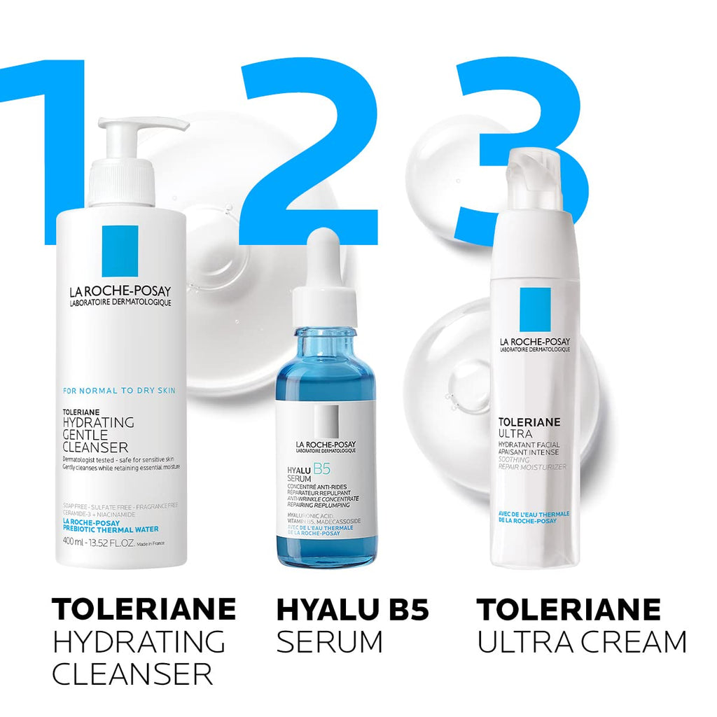 La Roche-Posay Hyalu B5 Pure Hyaluronic Acid Serum for Face, with Vitamin B5, Anti-Aging Serum for Fine Lines and Wrinkles, Plumps and Repairs Dry Skin, Safe on Sensitive Skin