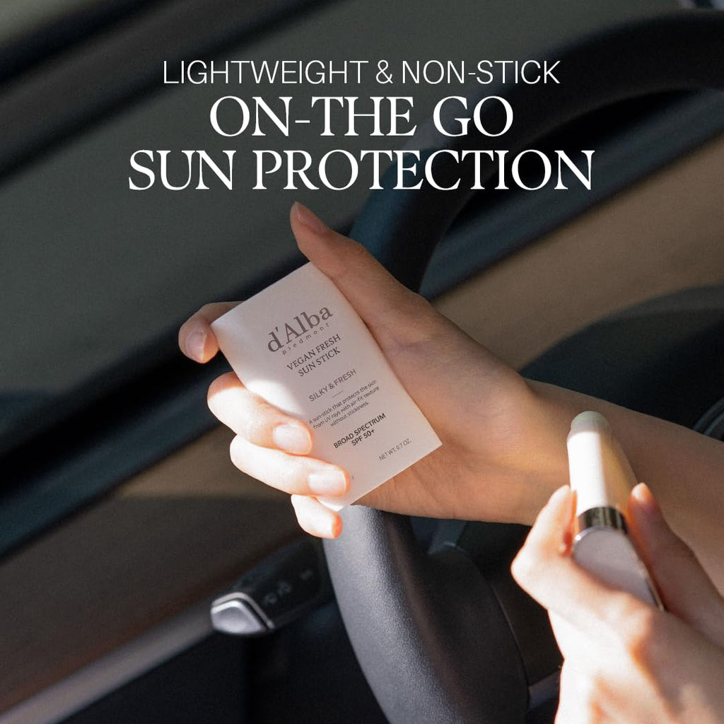 d'alba Piedmont Air Fit Fresh Sun Stick, OTC BROAD SPECTRUM SPF 50+, Non-Sticky On-the-Go Sun Protection, Outdoor Essential Vegan Sun Stick, Silky & Fresh, Korean Skin Care (0.7 Oz.)