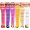 mekuel 6Pcs Hydrating Lip Gloss Balm Set Pack, Hyaluronic Acid Nourishing Natural Tint Balm Gloss for Lip Care, Long-Lasting Moiturizing, Coconut Raspberry Blueberry Peach Mango Vanilla, Travel Pack