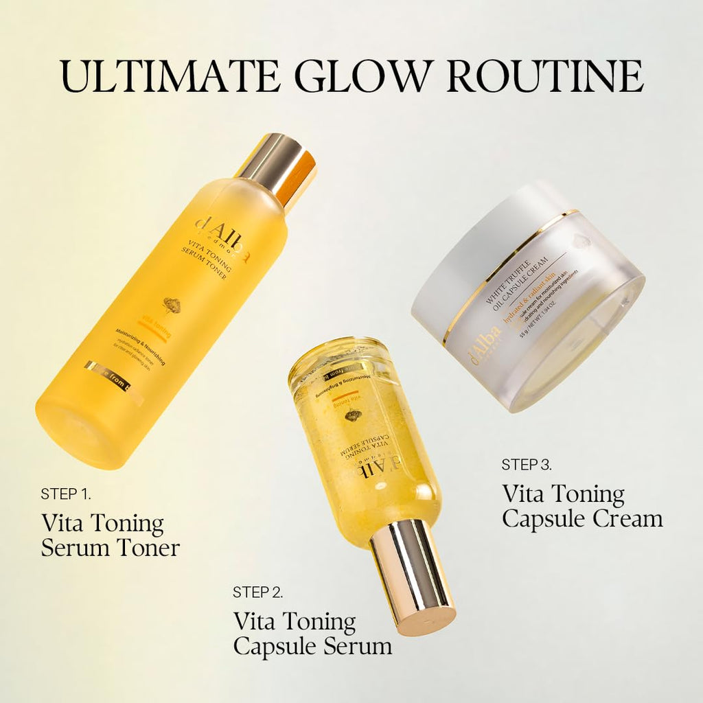 d'alba Piedmont Vita Toning capsule Cream, Deep Hydration Face Moisturizer, Glass Skin with Vita-Cera Oil Capsules, Deep Hydration Face Moisturizer (1.94 oz.)