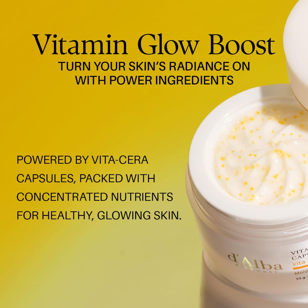 d'alba Piedmont Vita Toning capsule Cream, Deep Hydration Face Moisturizer, Glass Skin with Vita-Cera Oil Capsules, Deep Hydration Face Moisturizer (1.94 oz.)