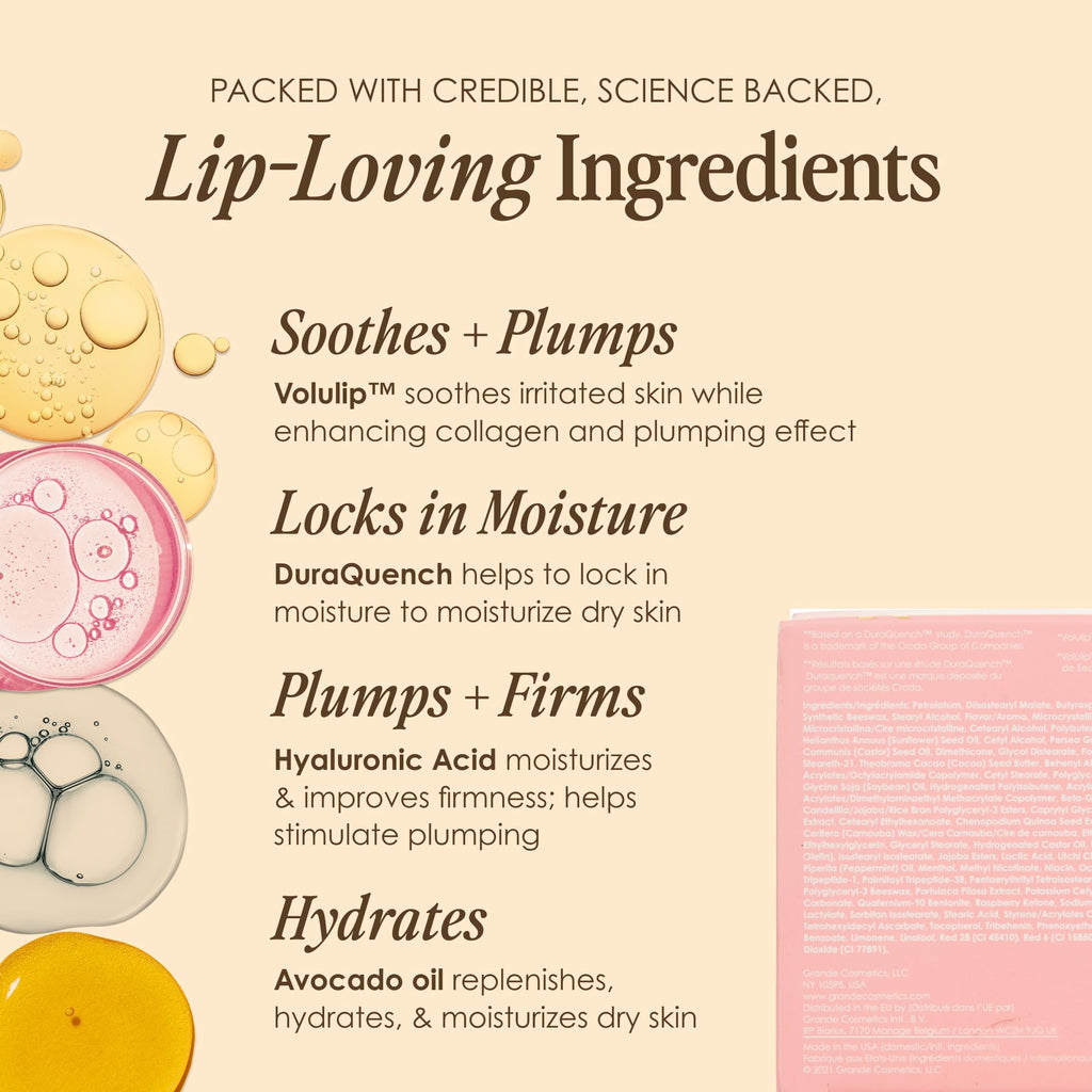 Grande Cosmetics GrandePOUT Plumping Lip Mask - for Hydrated, Fuller-Looking Lips - Berry Mojito (0.53 oz)
