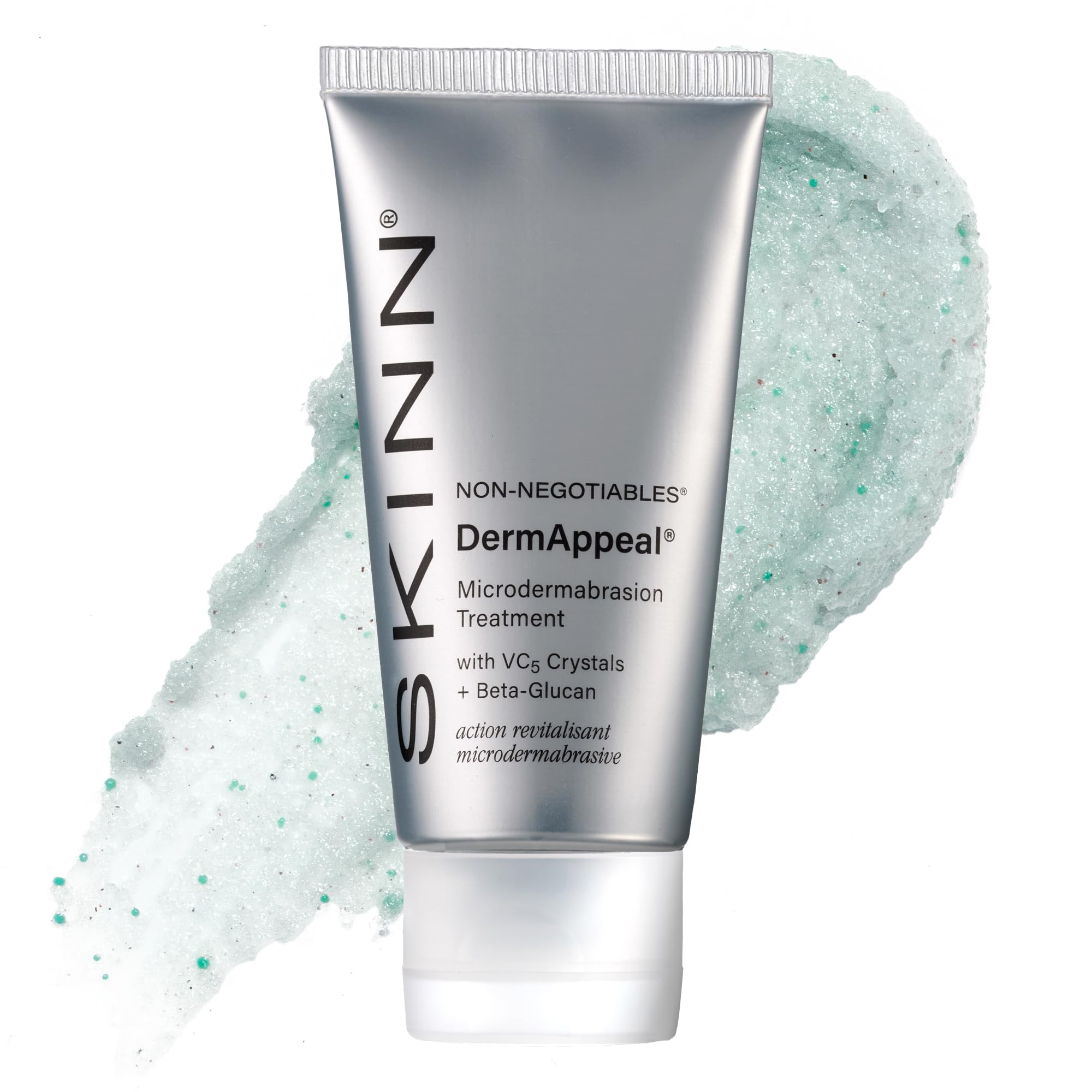 SKINN DermAppeal Microdermabrasion Facial Scrub - Anti-Aging Face Exfoliating Treatment for Dark Spots, Wrinkles & Dull Skin - Men & Women Brightening Exfoliator with Vitamin C & Fruit Enzymes - 2oz
