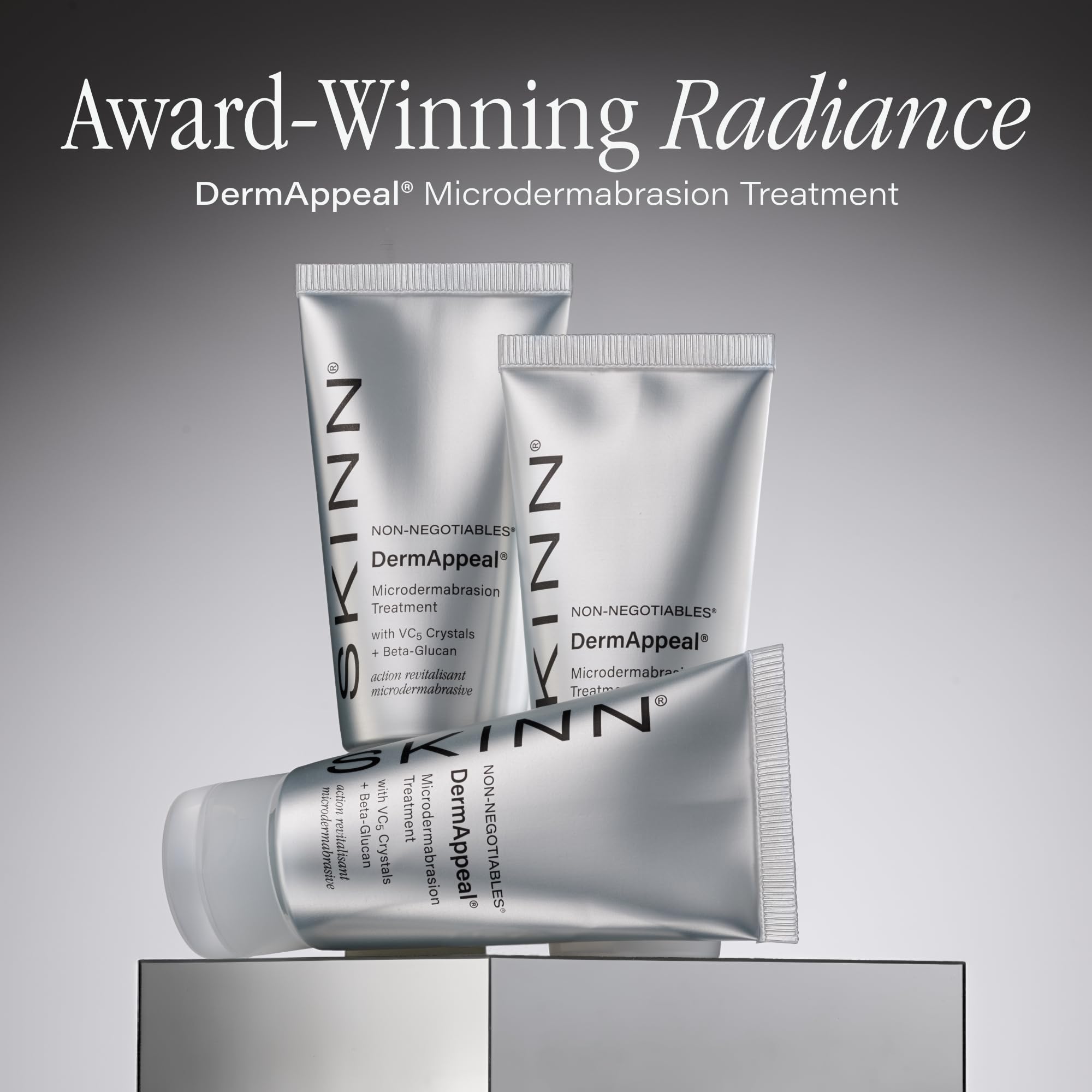 SKINN DermAppeal Microdermabrasion Facial Scrub - Anti-Aging Face Exfoliating Treatment for Dark Spots, Wrinkles & Dull Skin - Men & Women Brightening Exfoliator with Vitamin C & Fruit Enzymes - 2oz