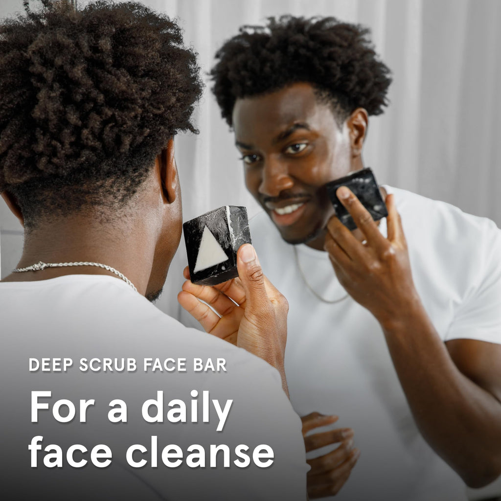Lumin Men's Face Scrub Soap - Premium Bar Soap for Men, Ideal for Daily Face Cleansing and Pack of Men's Soap Bars