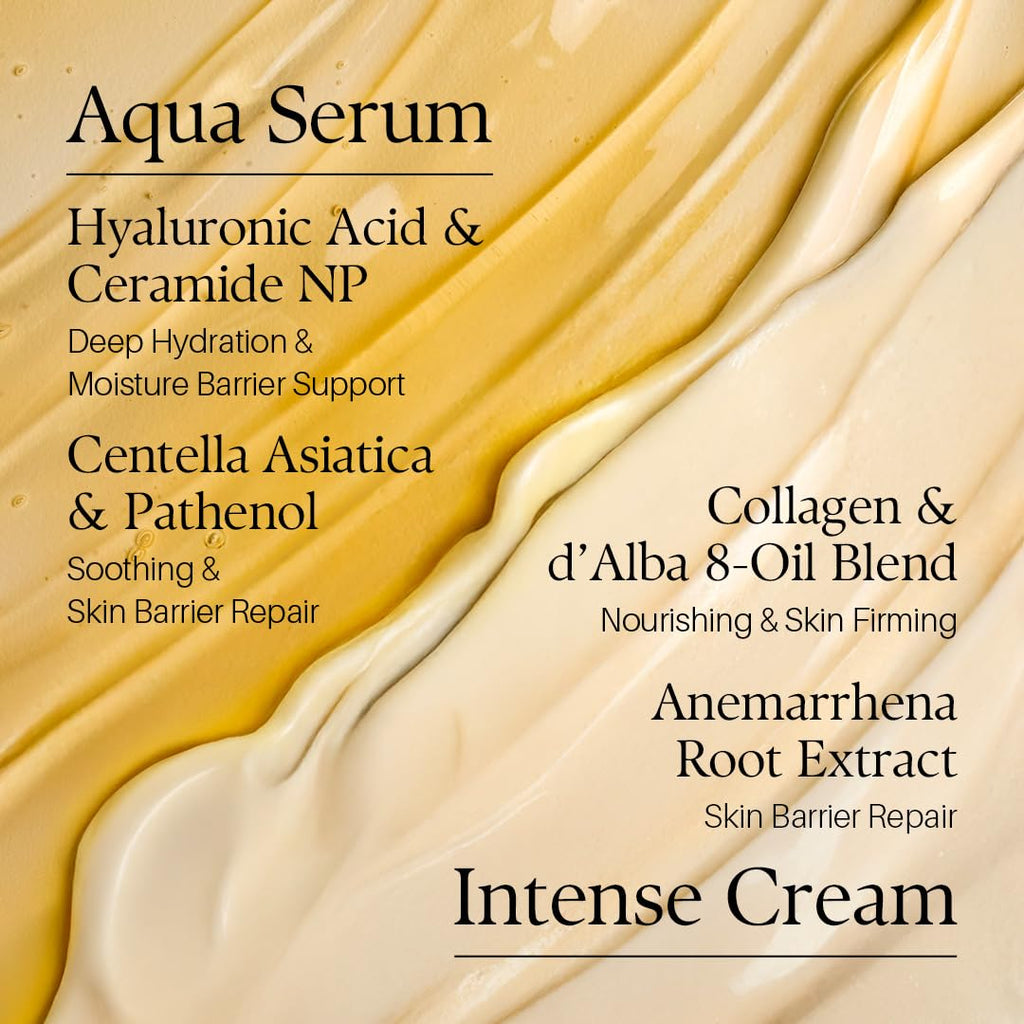 d'alba Piedmont White Truffle Double Serum & Cream, Vegan Skincare, 2-in-1 Face Moisturizer, Vegan Collagen, Skin Firming and Tightening, Non Comedogenic, All Skin Types (2.46 oz)