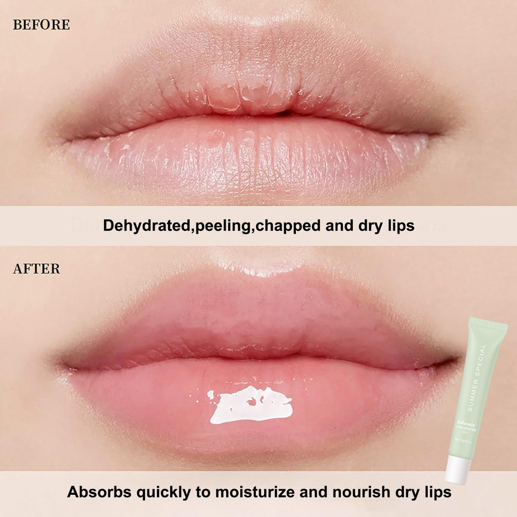 Lakerain 4 PCS Lip Glossy Butter Nourishing Balm,Lightweight,Non-Sticky,Long-lasting Lip Care Set