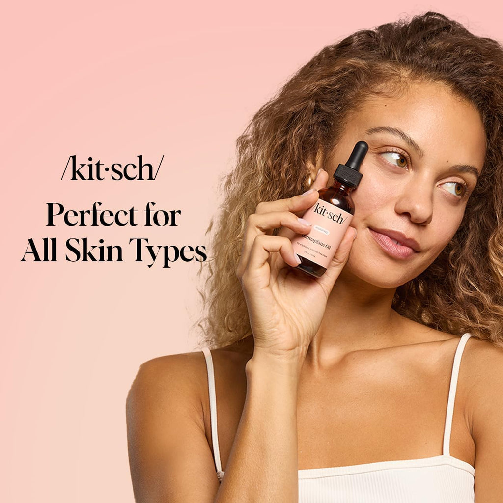 Kitsch Dermaplane Face Oil with Jojoba & Argan Oil – Hydrating Facial Formula for Dermaplaning Tool, Gua Sha & Razor Use – Irritation-Free Shave Oil for Soft, Radiant Skin – 2oz