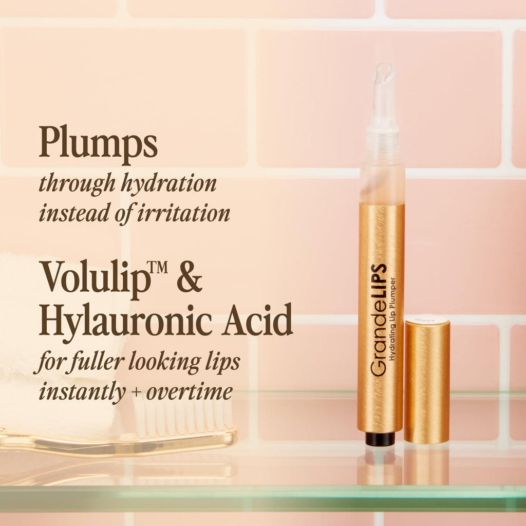 Grande Cosmetics GrandeLIPS Hydrating Lip Plumper Gloss - for Fuller-Looking, Hydrated Lips - Clear (0.084 oz)