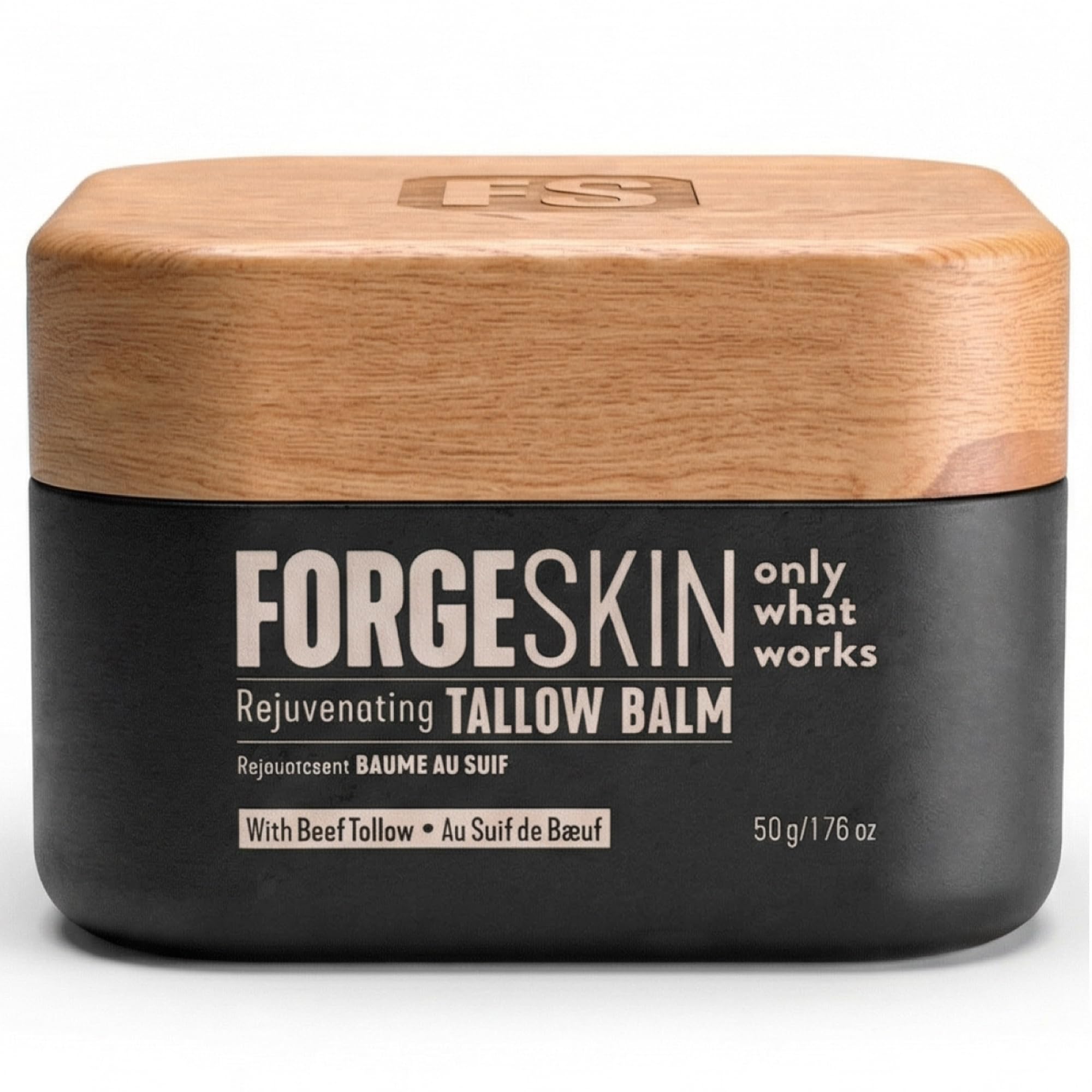 Forge Skin Beef Tallow Balm Moisturizer for Men Skin Care - Face + Body Anti Aging Wrinkle Defense, Hydration Cream - Natural Skincare Lotion (1.7 OZ)