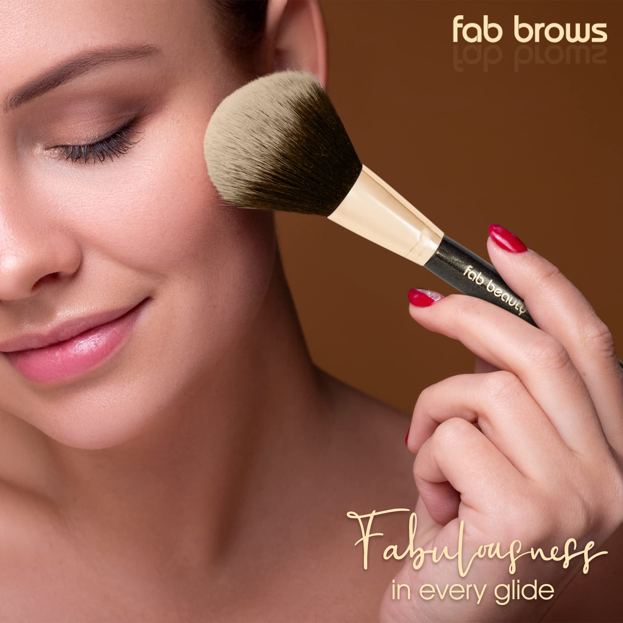 FAB BROWS Fab Beauty Luxury Makeup Brush Selection, Multipurpose Makeup Brush Set, 12 Brushes For Makeup Lovers, Professional Makeup Brushes With Gold Metallic Travel Makeup Brush Holder