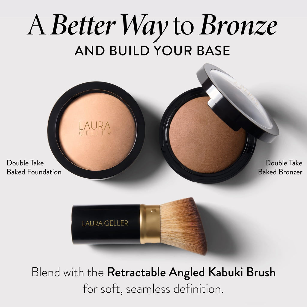 LAURA GELLER Double Take Baked Bronzer for Mature Skin, Medium | Matte Bronzing Powder for Natural-Looking Warmth & Soft Contour, Buildable Color, Never Orangey Finish