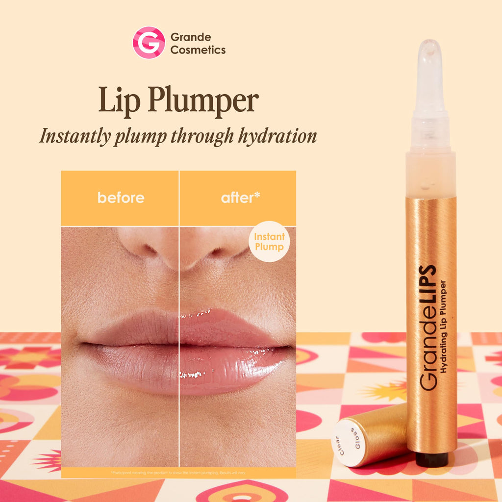 Grande Cosmetics GrandeLIPS Hydrating Lip Plumper Gloss - for Fuller-Looking, Hydrated Lips - Clear (0.084 oz)