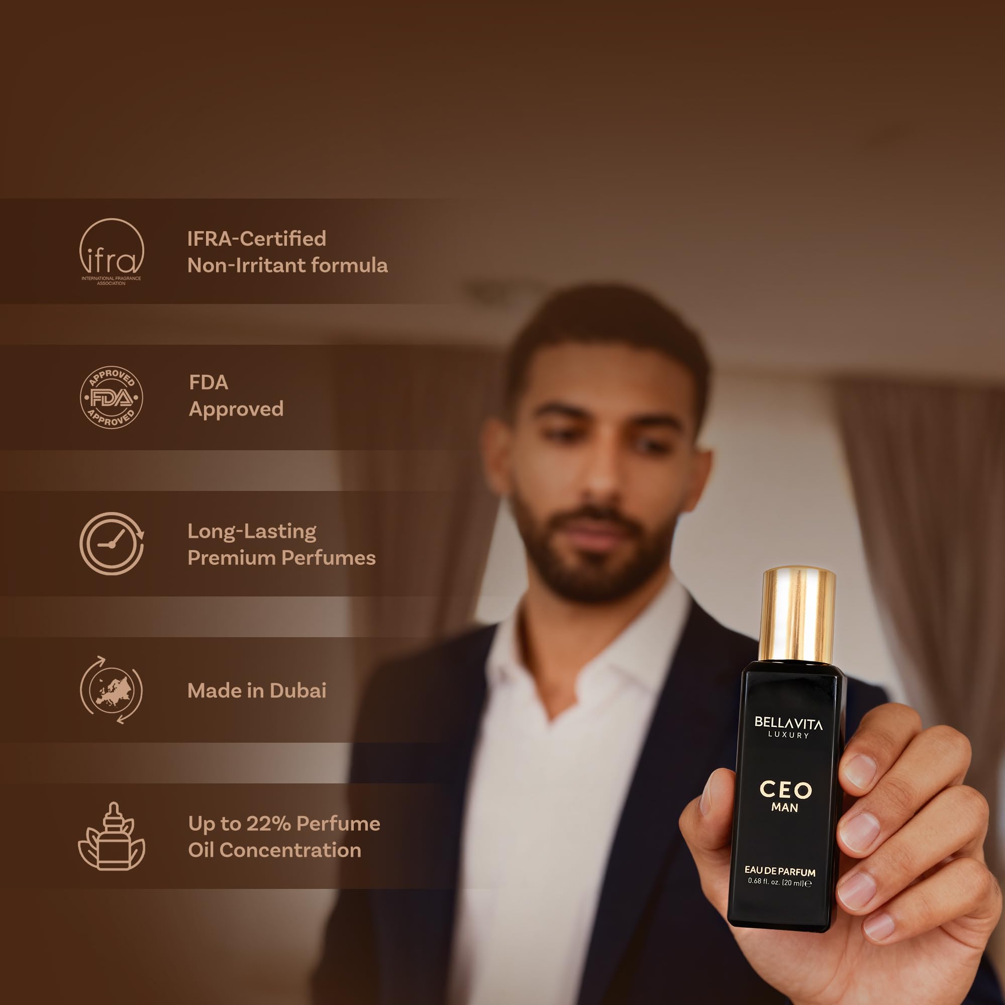 Bellavita Luxury Men's Perfume Gift Set with CEO Man, G.O.A.T., Klub, and Oud | 80ml | Perfume for Men | Lavender, Patchouli, Lemon, and Caramel Notes | Long Lasting Men's Fragrance