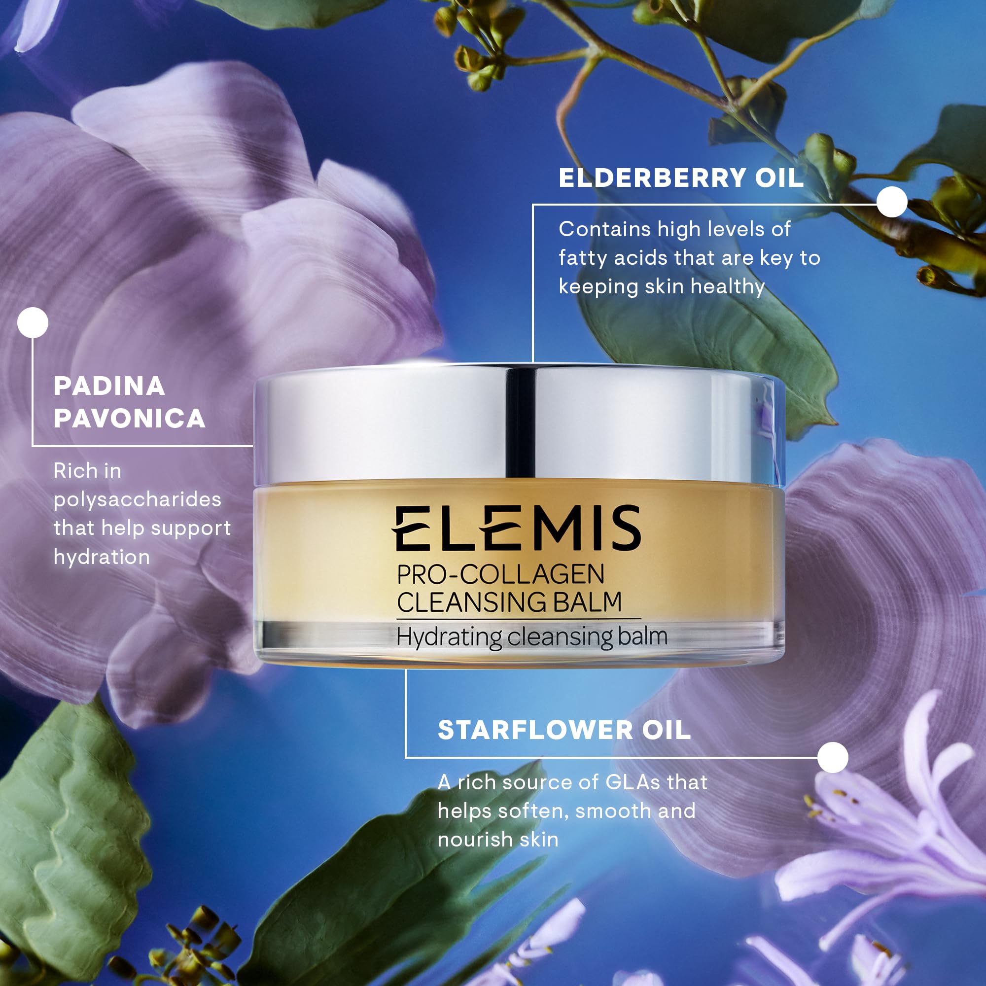 ELEMIS Pro-Collagen Cleansing Balm - 3-in-1 Daily Face Cleanser - Removes Waterproof Makeup - Lavender and Chamomile Oil Blend - 100g