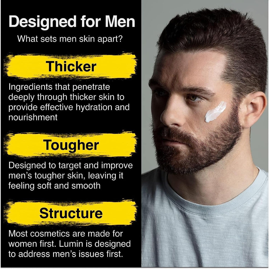 Lumin - Kickass Trio - Daily Face Moisturizer, Wrinkle Defense Serum & Dark Circle Defense Balm, Anti-aging skincare routine for men, Help with Clogged Pores, Dark Circles, Fine Lines, Wrinkles