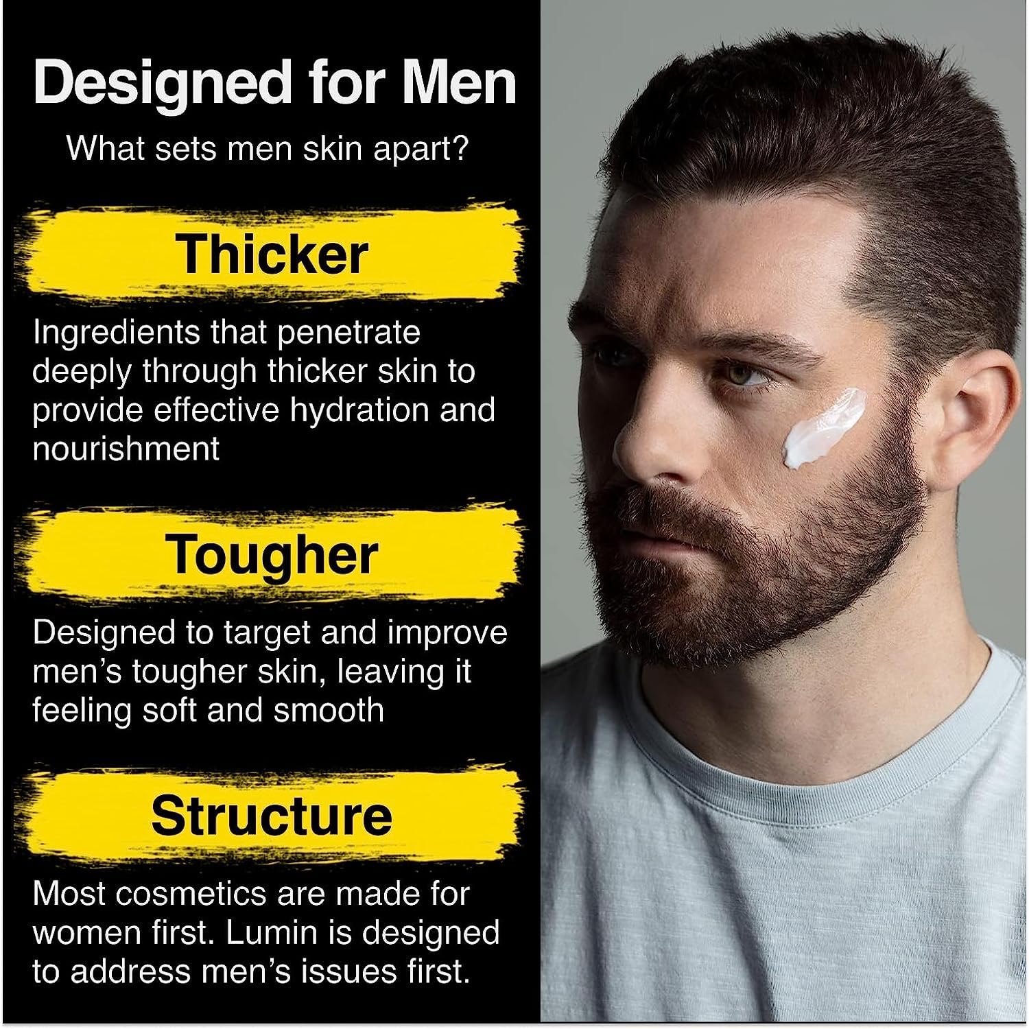 Lumin - Kickass Trio - Daily Face Moisturizer, Wrinkle Defense Serum & Dark Circle Defense Balm, Anti-aging skincare routine for men, Help with Clogged Pores, Dark Circles, Fine Lines, Wrinkles