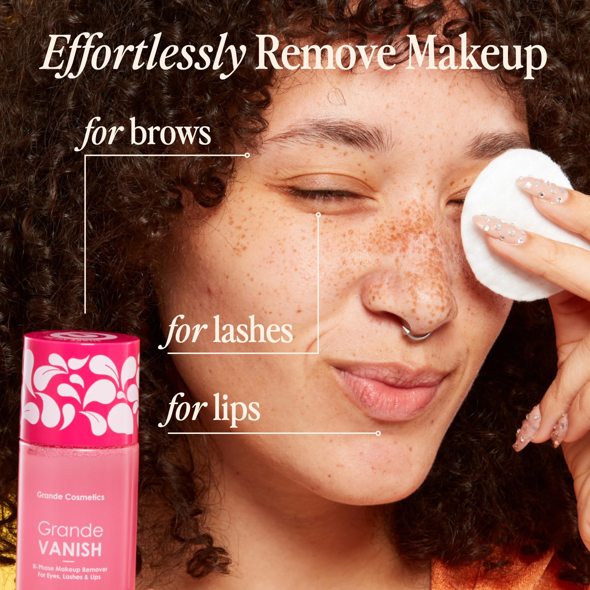 Grande Cosmetics Makeup Remover - Removes Water & Oil-Based Makeup, Dissolves Long-Wear & Waterproof Formulas (3.4 fl oz)