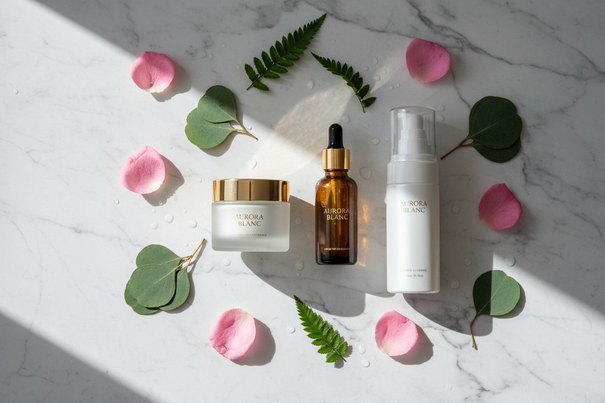 Luxury Skincare Flat Lay