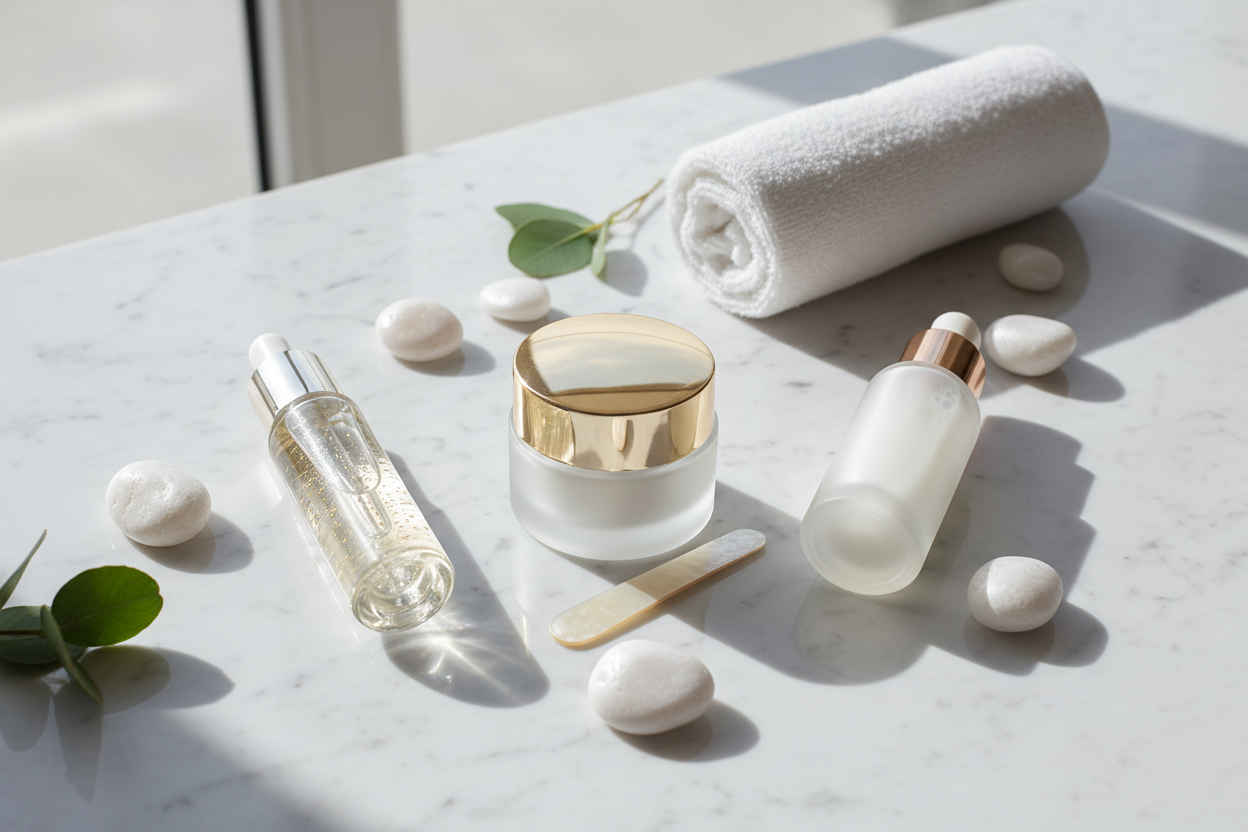 Luxury Skincare Flatlay